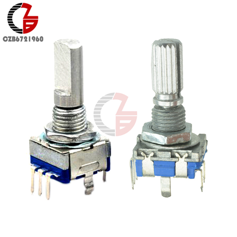 15mm 20mm Rotary Encoder Switch EC11 Audio Digital Potentiometer Encoding Switch Circular Half Handle Shaft ► Photo 1/6