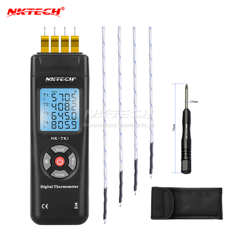 NKTECH NK-TK1 Digital Thermometer Thermocouple Temperature Meter K-Type 4-Way Quad Channel T1/T2/T3/T4 Sensor Industrial Tester ► Photo 1/6