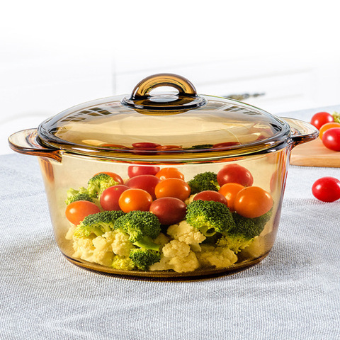 Glass Kitchen Accessories, Transparent Cooking Pot