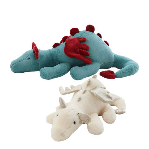 1pc Flying Dragon Plush Toy Green White Cute Fluffy Dragon with Wings Life-like Pterosauria Toy Pillow Kids Toys Gift for Boy ► Photo 1/6