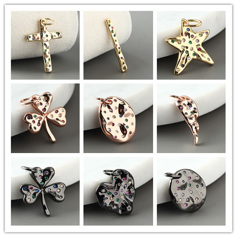 Gold Pendants Charms for Jewelry Making Copper Inlaid Zircon CZ Diy Necklace Earring Charms Boho Accessories Fashion Jewelry ► Photo 1/6