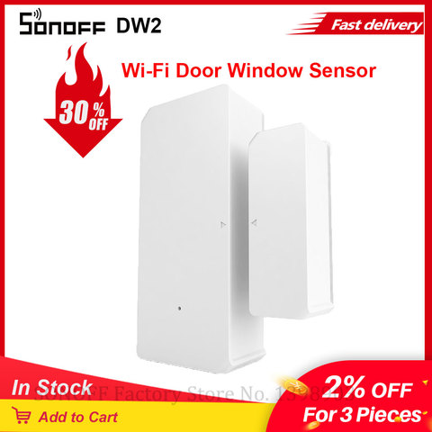 SONOFF DW2 WiFi Wireless Door Window Sensor Detector e-WeLink App Notification Alerts For Smart Home Security Bluetooth Pairing ► Photo 1/6