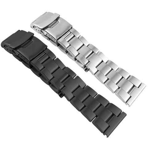 Solid 316L Stainless Steel Watchbands Silver 18mm 20mm 22mm 24mm 26mm Metal Watch Band Strap Wrist Watches Bracelet ► Photo 1/6