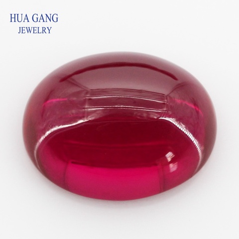 5# Rose Red Stone Oval Shape Cabochon Cut Flat Bottom Synthetic Corundum Gems Stone For jewelry Size 3x5~18x25mm  Free Shipping ► Photo 1/6