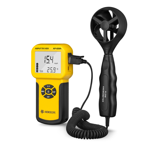 Digital Anemometer Wind Speed Meter LCD back Light for Air Velocity,Air FlowTemperature,Max/Average/Current,Real Time Measure ► Photo 1/6