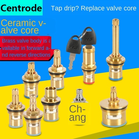 Faucet copper valve core hot and cold water fast opening triangle valve switch ceramic valve core copper head repair parts ► Photo 1/5