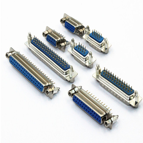 5pcs DP9 DP15 DP25 DP37 9/15/25/37 Pin Straight 180 Degree Male Female Plug D-sub PCB Mounting Connector DP9 DP15 DP25 DP37 ► Photo 1/1