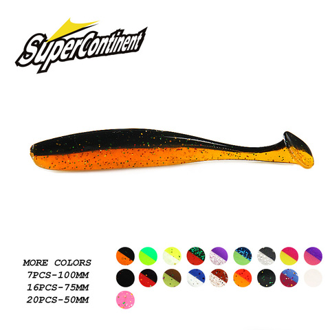 2022 NEW Supercontinent Soft Lures   Baits Fishing Lure Leurre Shad Double Color Silicone Bait T Tail ► Photo 1/6