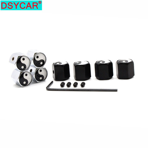 DSYCAR 1Set Car Styling Zinc Alloy Anti-theft Tai Chi Style Car Tire Valve Caps Wheel Tires Tire Stem Air Cap Airtight Covers ► Photo 1/6