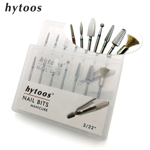 HYTOOS 7Pcs/set Carbide Diamond Nail Drill Bit Set 3/32