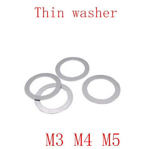 100PCS M3 M4 M5 Stainless steel Flat Washer Ultrathin gasket Ultra-thin shim Thickness 0.1 0.2 0.3 0.5 1 ► Photo 1/1