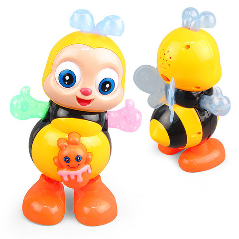 Electric Dancing Sing Cartoon Bee Lighting Music Animal Plastic Doll Gift Kids Toy ► Photo 1/5