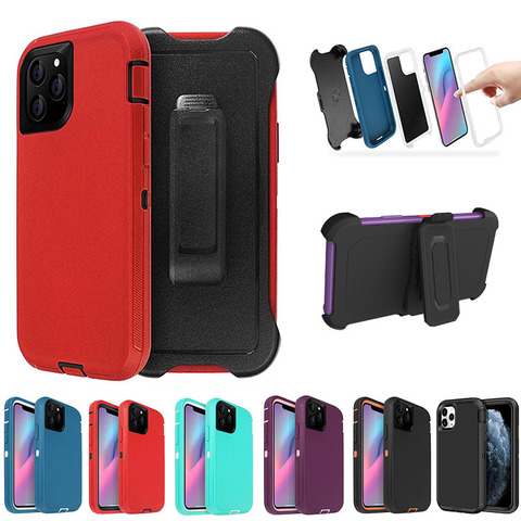 3 in 1 Cover for iPhone 11 12 pro max Case for iPhone 6 6S Plus 7 7Plus X XS Max XR Rubber Hybrid Heavy Defend Shockproof Case ► Photo 1/6