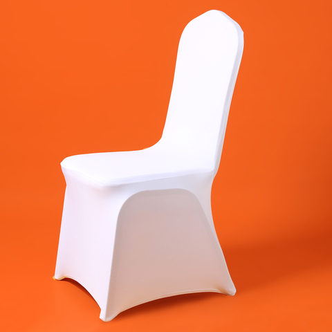 50/100Pcs Cheap Universal Wedding White Chair Cover Spandex for Reataurant Banquet Hotel Dining Party Lycra ► Photo 1/6