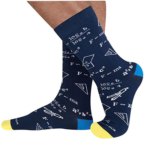 Wholesale Price Men Socks Mathematical Formula Pattern Autumn Winter Cotton Socks Global Drop Shipping ► Photo 1/6