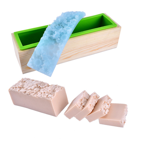 Nicole Soap Mold Flexible Silicone Mould with Wooden Box and Embossed Mat DIY Handmade ► Photo 1/6