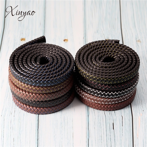 XINYAO 1m/lot Width 12mm Braided Leather Cord PU Rope Thread For DIY Necklace Bracelet Jewelry Making F1104 ► Photo 1/6
