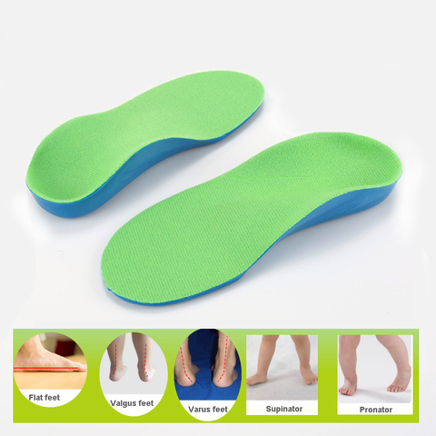 Unisex Kids Orthopedic Flat Foot Arch Support Insoles Correction Solid Green Orthotic Shoes Care Pads Insoles ► Photo 1/6