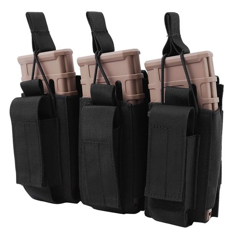 1000D Molle Triple Mag Pouch Tactical Open-Top Magazine Pouch Holder Carrier for Rifle Pistol M4 M14 M16 AK AR 5.56/7.62/9 mm ► Photo 1/6