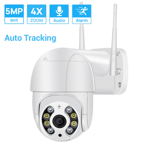 5MP Mini PTZ Wifi Camera H.265 Auto Tracking ONVIF Wireless IP Camera 4xDigital Zoom AI Human Detection Dual Light Source ICSEE ► Photo 1/6