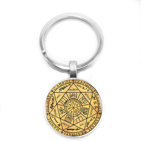 2022 New Seal of The Seven Archangels Glass Cabochon Keychain Car Key Ring Jewelry Pendant Pendant Gift ► Photo 1/1
