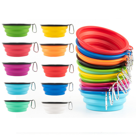 1000ml Large Collapsible Dog Pet Folding Silicone Bowl Outdoor Travel Portable Puppy Food Container Feeder Dish Bowl ► Photo 1/6