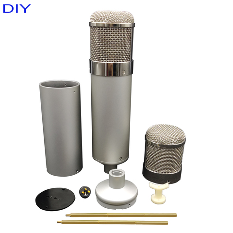 24cm 9.5inch Big Metal Microphone Body Large DIY U87 Condenser Mic shell stereo Cardioid Microphone  High Quality SIiver Heavy ► Photo 1/6