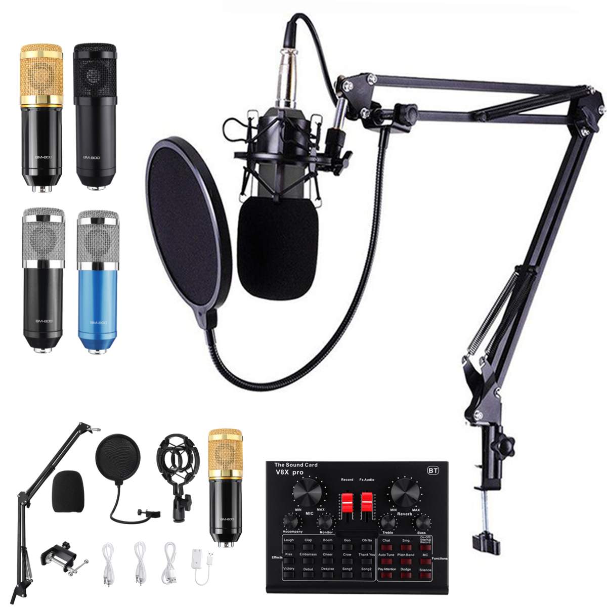Professional microfone BM 800 Karaoke Microphone Condenser Microphone Kits Bundle Microphone for Computer Studio Recording ► Photo 1/6
