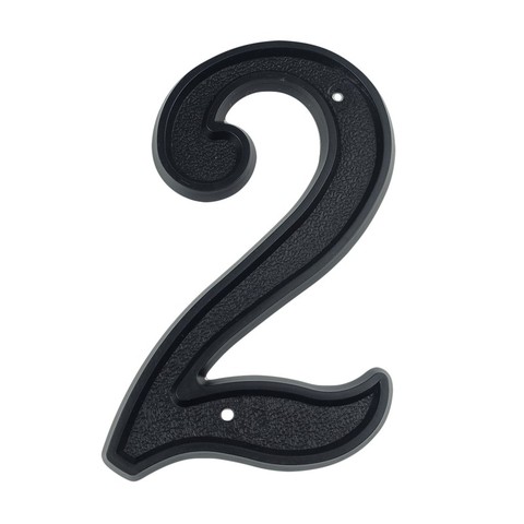 139mm Big 3D House Number Door Home Address Numbers for House Number Digital Door Outdoor Sign 5.5 Inch. #2 Black ABS Plastic ► Photo 1/6