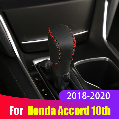 Leather Car Gear Shift Collars Case For Honda Accord X 10th 2022 Automatic Gear Head Shift Knob Cover Accessories ► Photo 1/6