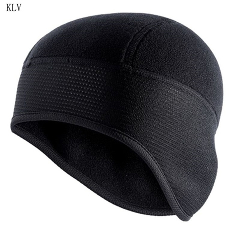 Men Womn Winter Black Skull Cap Helmet Liner Cycling Beanie Ear Covers Windproof Polar Fleece Snow Ski Hat for Outdoor Sports ► Photo 1/6