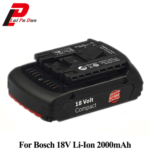 Replacement power tool battery 18v 2.0Ah Li-Ion for Bosch GSR18-Li,BAT609,BAT618,2607336236,BAT609G,BAT618G,17618,37618,DGSH181 ► Photo 1/6