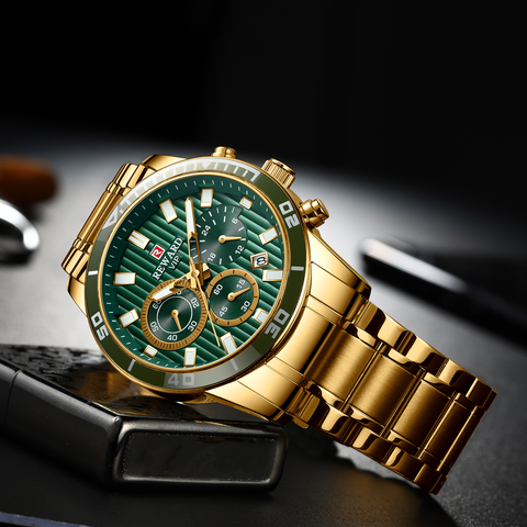 Hot Sale Classic Design Top Brand Luxury Watch Men Fashion Gold Green Men's Watch Multifunction Sport Watches Relogio Masculino ► Photo 1/6