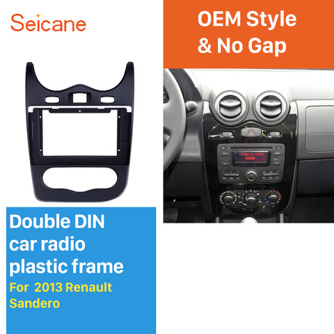 Seicane 10.1 inch  2 Din Car Radio Fascia for 2013 RENAULT SANDERO Dashboard Panel Auto Stereo Plate Frame ► Photo 1/6