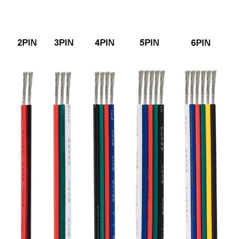 3 Pin Wire 2 4 5 6 Core 22AWG Cable Tinned Copper JST Connector Cable Electrical Wires For WS2812B RGB RGBW 5050 LED Strip Light ► Photo 1/6