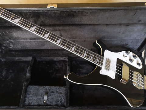 Electric bass guitar Black color 4 Strings Bass Guitar Rick 4003 Chrome Hardware.customized,Paypal available!Bs-24 ► Photo 1/4