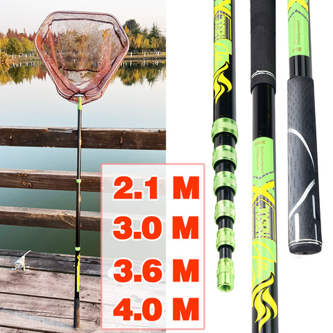 3.6m 4m Fishing Net Fish Landing Net Foldable Collapsible Telescopic Pole Handle Durable Mesh 3m 2.1m ► Photo 1/6