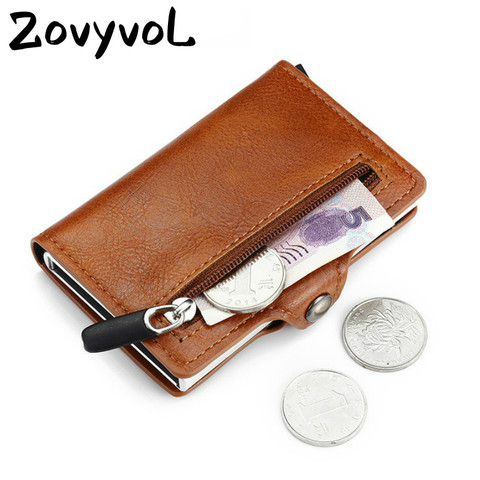2022 Coin PU Leather Card Holder Safety Multifunctional Card Case Short Card Wallet for Men and Women RFID Blocking Money Bag ► Photo 1/6