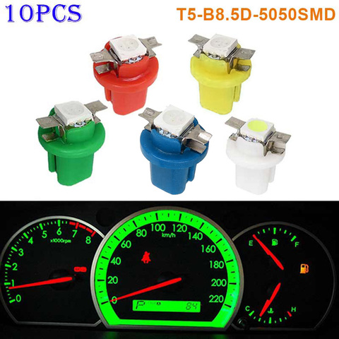 10pcs T5-B8.5D-5050smd LED SMD Lamp Car Gauge Speed Dash Bulb Dashboard Instrument Light 12V B99 ► Photo 1/6