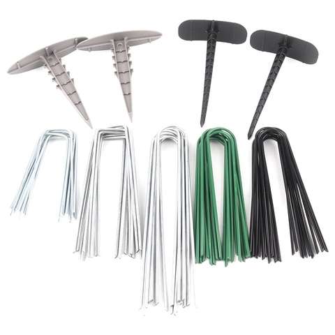 5pcs Garden U-Type Ground Nail Weedmat Insect Control Net Fix Pegs Tools Greenhouse Film Pegs Lawn Ground Stake Spike Fix Tools ► Photo 1/6