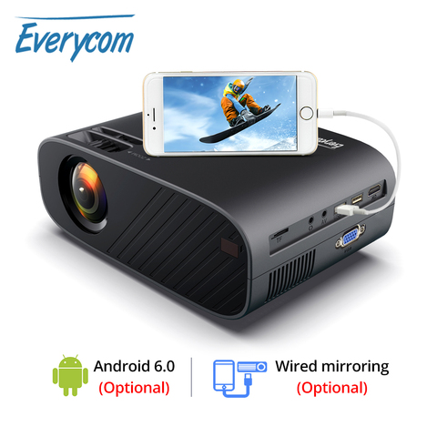 Everycom M7 LED Video Projector HD 720P Portable HDMI Optional Android Wifi Beamer Support Full HD 1080P Home Theater Cinema ► Photo 1/6