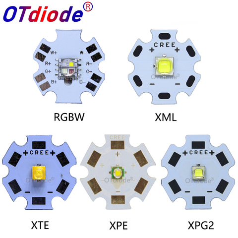 10PCS 3W 5W 10W CREE XML XPE XPG XTE LED Warm whtie, WHITE RGB High Power LED chip on 20mm PCB ► Photo 1/6