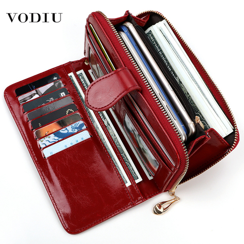 Women's Leather Wallet For Credit Card Female Coin Purse Fashion Brand Luxury Long Clutch Zipper Lady Solid Purse Women Wallets ► Photo 1/6