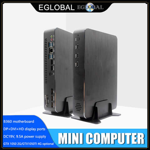EGLOBAL Mini Gaming PC I7 8700 i5 9400F GTX1050TI 4G Nvidia GPU Win10 Pro Barebone Nettop Linux Desktop Computer WiFi 2*HDMI2.0 ► Photo 1/6