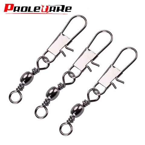 10pcs/Lot Stainless Steel Fishing Swivel Snap Ball Bearing Lock Rolling Connector Hooked Pin Fishhook Tackle Accessories ► Photo 1/6