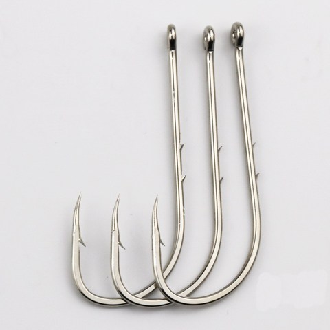 50pcs Fishhook Long Shank Fishing Hook 1#-10# High Carbon Steel Sharp Barbed Offset Narrow Bait Fishing Hooks Tackle Box ► Photo 1/6