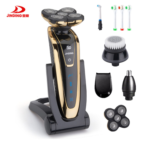 JINDING Rechargeable Whole Body Washing Electric Shaver 5D Floating Head Shaving Machine for Men Waterproof Electric Razor D40 ► Photo 1/6