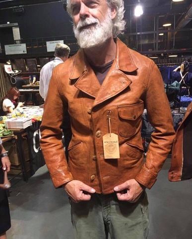 YR!Free shipping.Italy Oil Wax Cowhide coat.Helix Rider genuine leather jacket,winter men vintage brown leather jacket.sales ► Photo 1/4