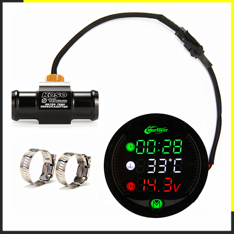 KOSO Motorcycle electronics For NMAX PCX XMAX 125 250 300 XJ6 CB650F AEROX Water Temperature Hour counter meter engine hours ► Photo 1/6