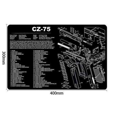 CZ-75 SP-01 Gen4 Glock Gun Cleaning Mat With Parts Diagram and Instructions Armorers Bench Mat Mouse Pad Walther PPQ AR15 AK47 ► Photo 1/6